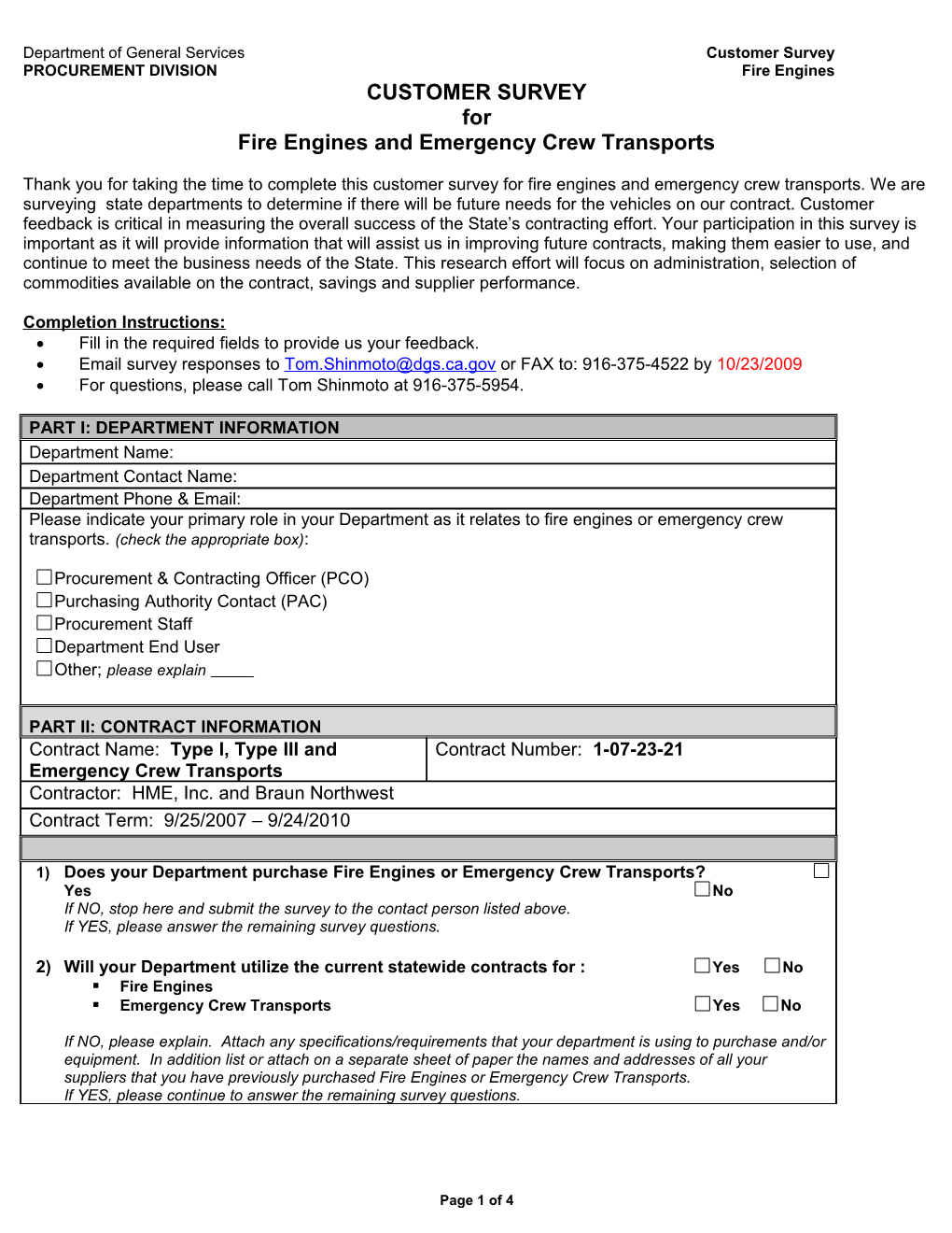 Department of General Services Customer Survey s1