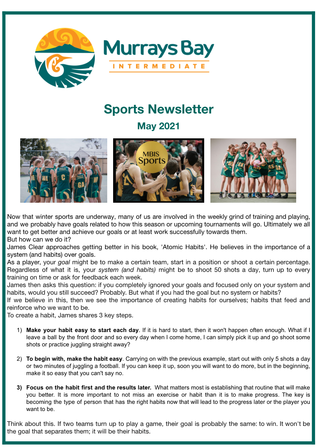 Sports Newsletter May 2021