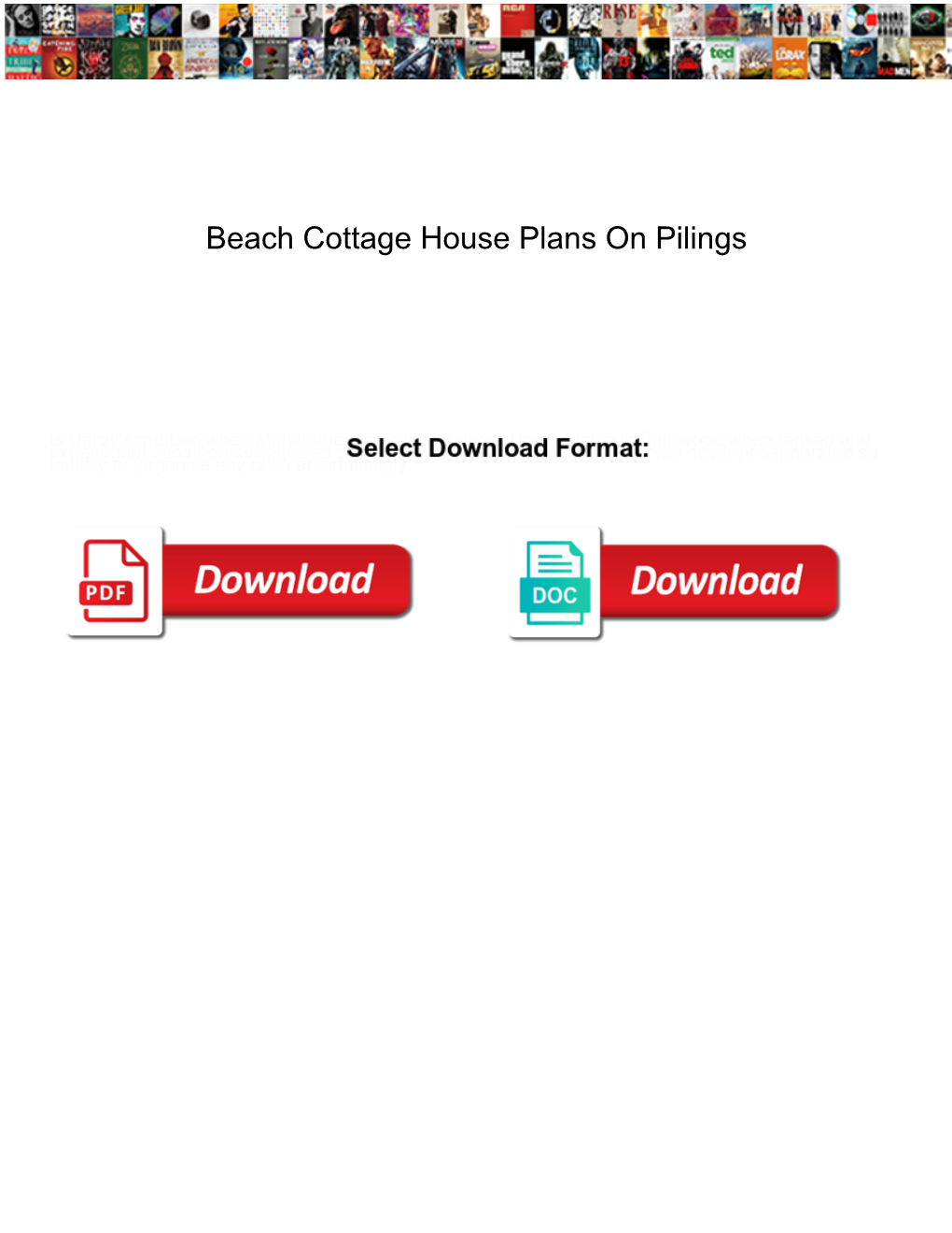 Beach Cottage House Plans on Pilings