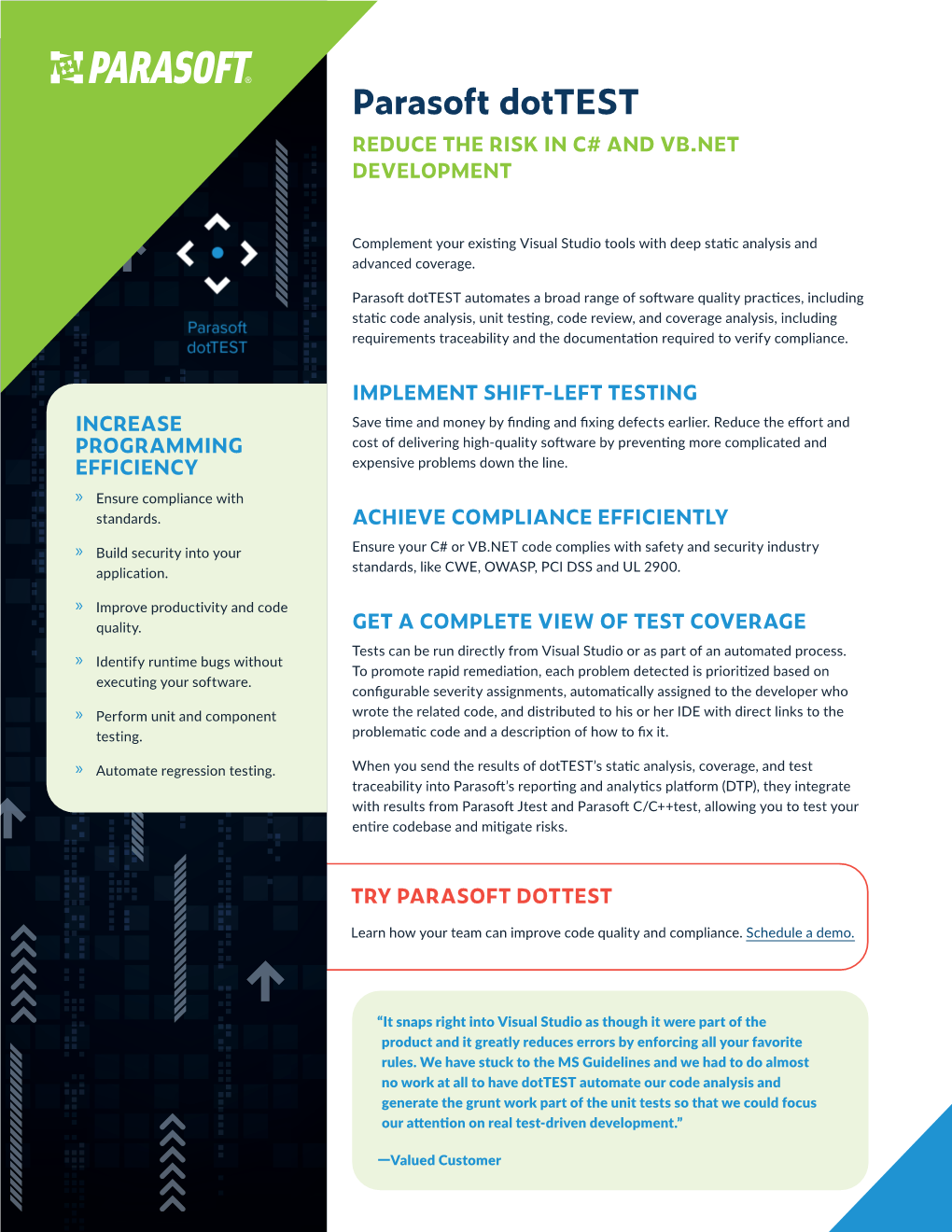 Parasoft Dottest REDUCE the RISK in C# and VB.NET DEVELOPMENT