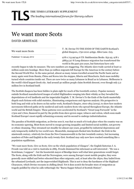 We Want More Scots | TLS