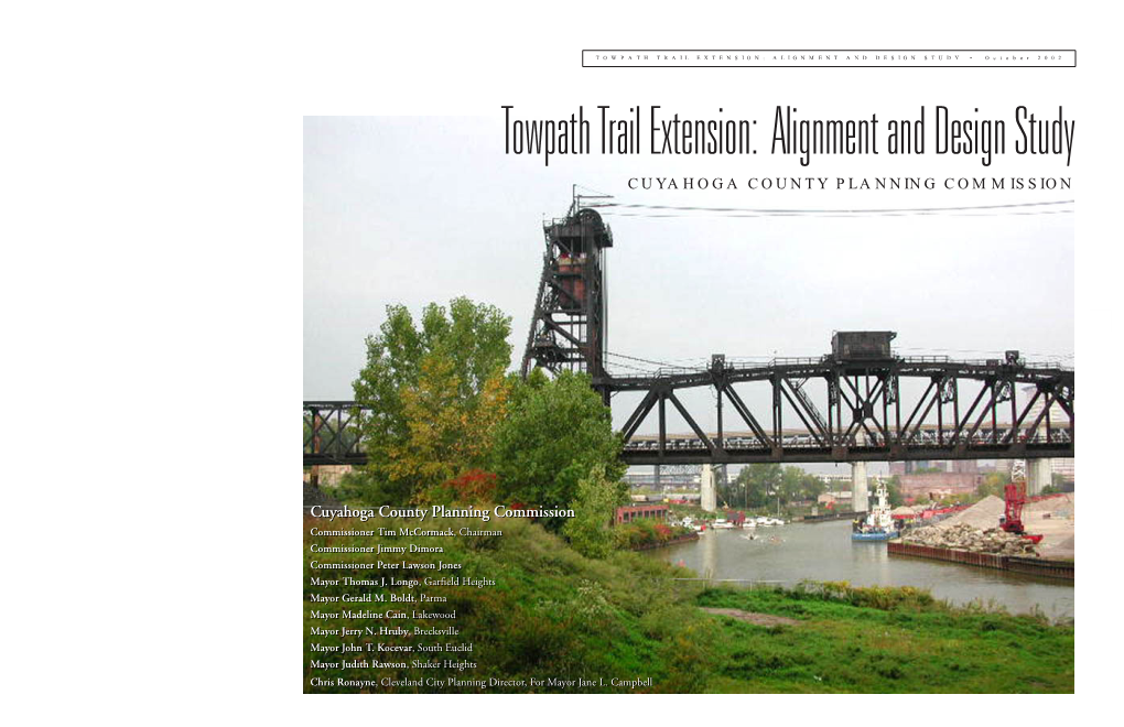 Towpath Trail Extension: Alignment and Design Study CUYAHOGA COUNTY PLANNING COMMISSION