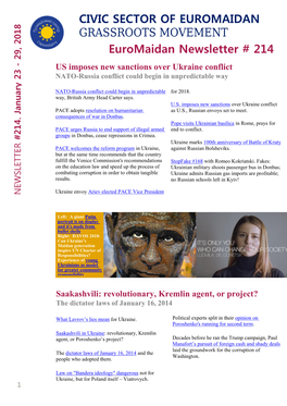 Euromaidan Newsletter # 214 CIVIC SECTOR OF