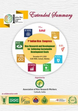 1St Indian Rice Congress – 2020 RICE RESEARCH and DEVELOPMENT for ACHIEVING SUSTAINABLE DEVELOPMENT GOALS