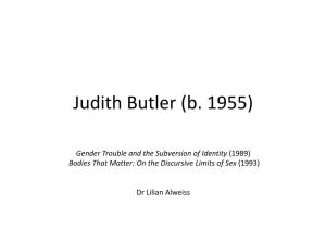 Judith Butler (B. 1955)