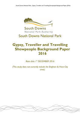 Gypsy, Traveller and Travelling Showpeople Background Paper (2016)