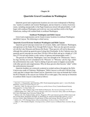 Chapter 20. Quartzite Gravel Locations in Washington
