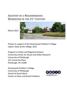 Anatomy of a Neighborhood: Homewood in the 21St Century, 2011
