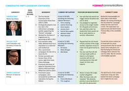 Conservative Party Leadership Contenders