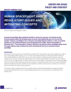 Human Spaceflight Safety: Regulatory Issues and Mitigating Concepts
