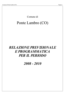 Comune Di Ponte Lambro (CO) Pagina 1