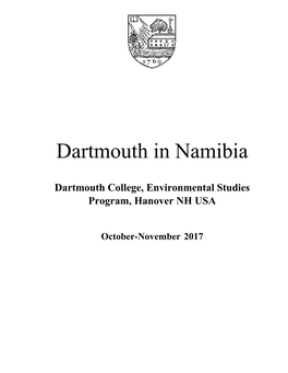 Dartmouth in Namibia