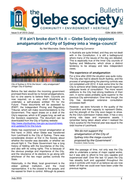 Glebe Society Bulletin 2015 Issue 05