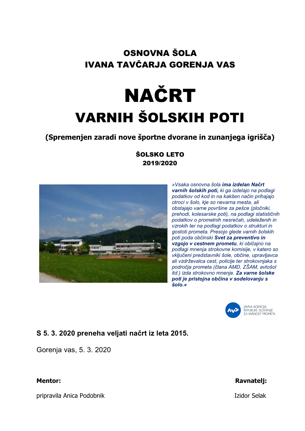 Načrt Varnih Šolskih Poti