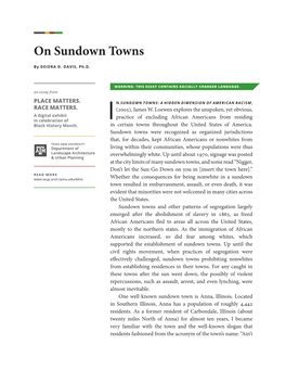 On Sundown Towns