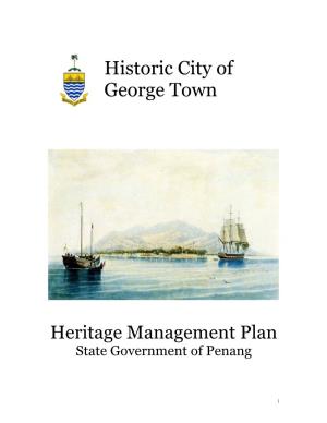 Heritage Management Plan State Government of Penang