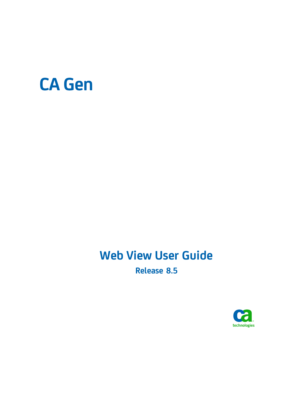 CA Gen Web View User Guide