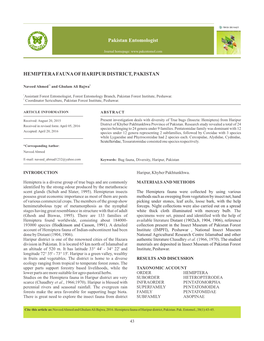 8-HEMIPTERA FAUNA of HARIPUR DISTRICT, PAKISTAN.Cdr