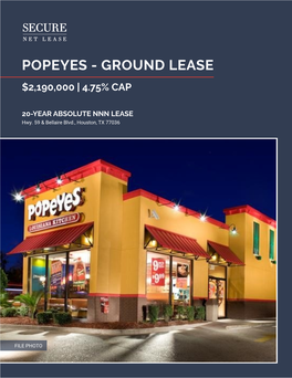 Popeyes - Ground Lease $2,190,000 | 4.75% Cap