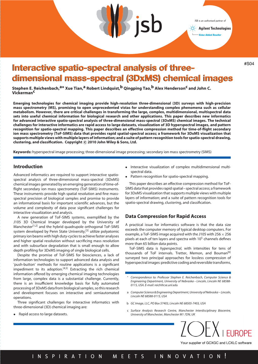 (3Dxms) Chemical Images Interactive Spatio-Spectral