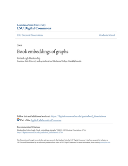 Book Embeddings of Graphs Robin Leigh Blankenship Louisiana State University and Agricultural and Mechanical College, Rblank1@Lsu.Edu