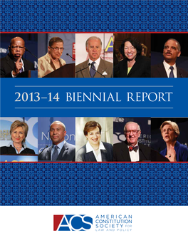 2013–14 Biennial Report Over the Years Table of Contents