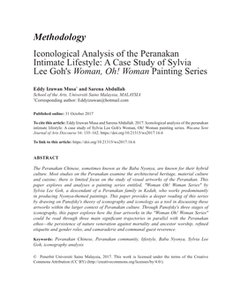 Methodology Iconological Analysis of the Peranakan Intimate Lifestyle: a Case Study of Sylvia Lee Goh's Woman, Oh! Woman Painting Series