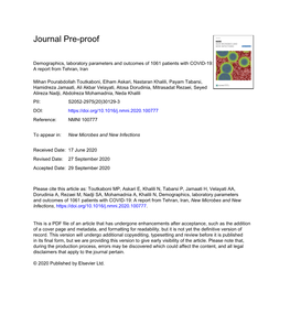 Demographics, Laboratory Parameters and Outcomes of 1061 Patients with COVID-19: a Report from Tehran, Iran