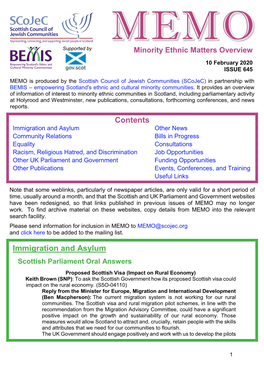 Contents Immigration and Asylum