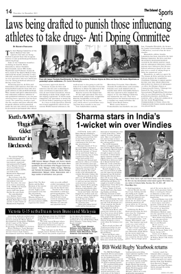Sharma Stars in India's 1-Wicket Win Over Windies