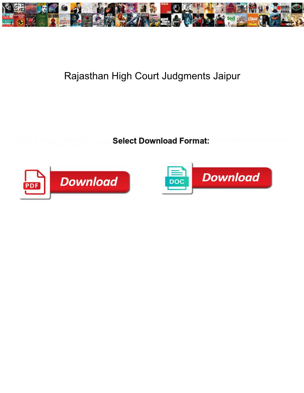 Rajasthan High Court Judgments Jaipur