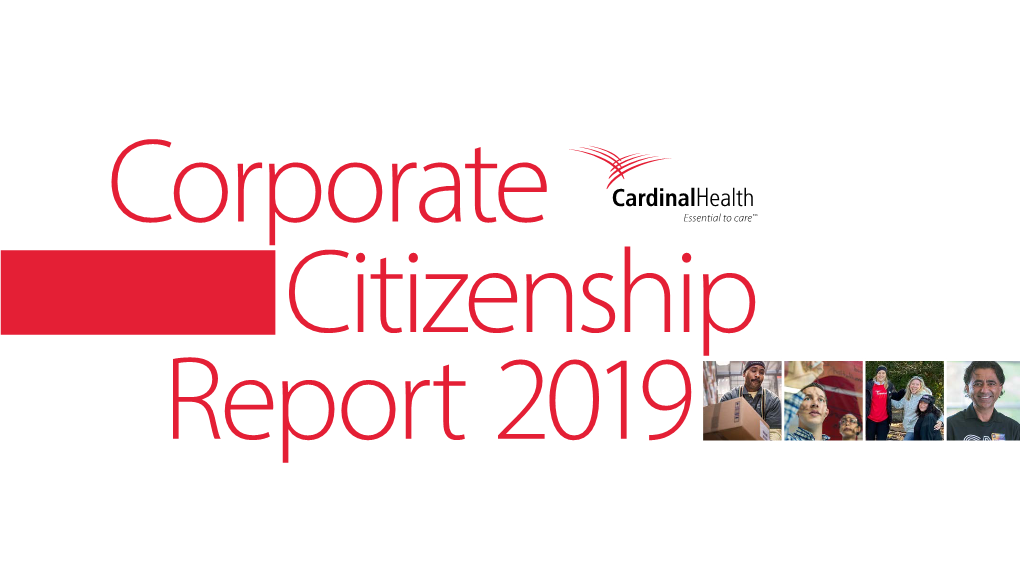 Corporate Citizenship Report 2019 Table of Contents