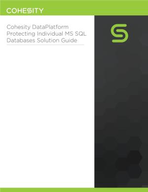 Cohesity Dataplatform Protecting Individual MS SQL Databases Solution Guide