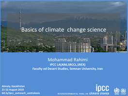 Basics of Climate Change Science