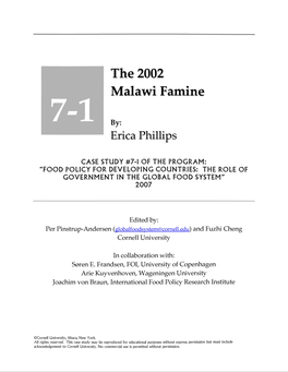The 2002 Malawi Famine 7-1 Erica Phillips