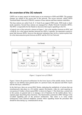 An Overview of the 3G Network