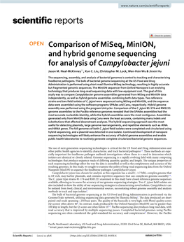 Comparison of Miseq, Minion, and Hybrid Genome Sequencing for Analysis of Campylobacter Jejuni Jason M