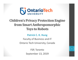 Children's Privacy Protection Engine from Smart Anthropomorphic Toys to Robots
