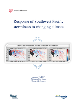 Response of Southwest Pacific Storminess to Changing Climate