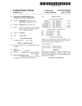 (12) United States Patent (10) Patent No.: US 8,153,159 B2 Parikh Et Al