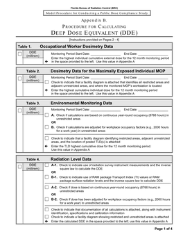 DEEP DOSE EQUIVALENT (DDE) [Instructions Provided on Pages 2 - 4]