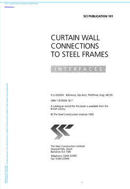 C U Rtain Wall Connections to Steel Frames