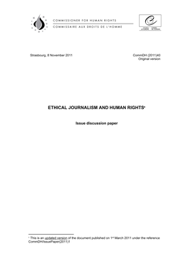 Ethical Journalism and Human Rights*