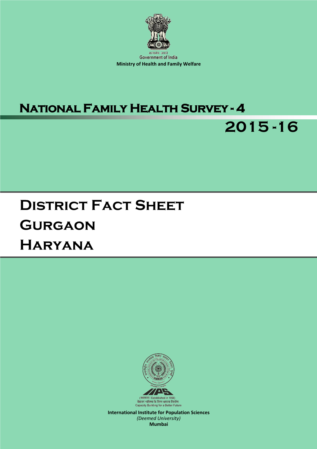 District Fact Sheet Gurgaon Haryana