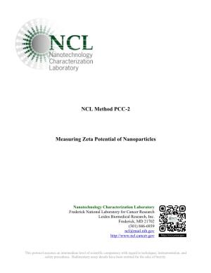 NCL Method PCC-2 Measuring Zeta Potential of Nanoparticles