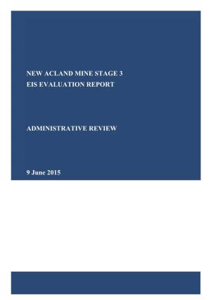 New Acland Mine Stage 3 Eis Evaluation Report
