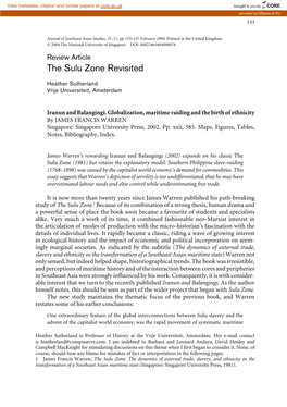 The Sulu Zone Revisited