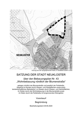 Satzung Der Stadt Neukloster