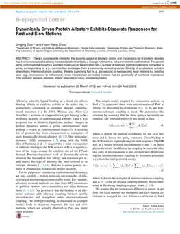 Dynamically Driven Protein Allostery Exhibits Disparate Responses for Fast and Slow Motions