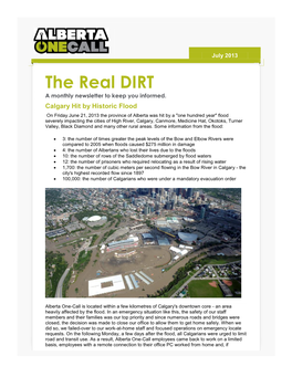 The Real DIRT a Monthly Newsletter to Keep You Informed